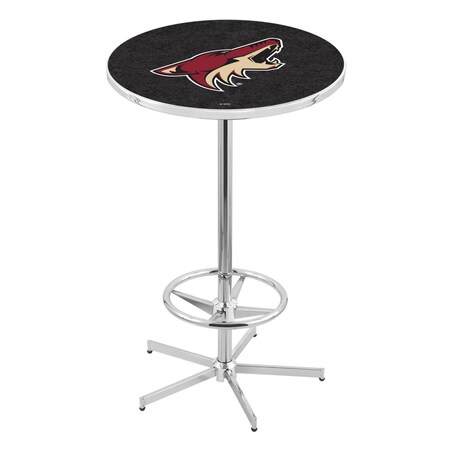 Holland Bar Stool Co 42" Chrome Arizona Coyotes Pub Table L216C4228AriCoy